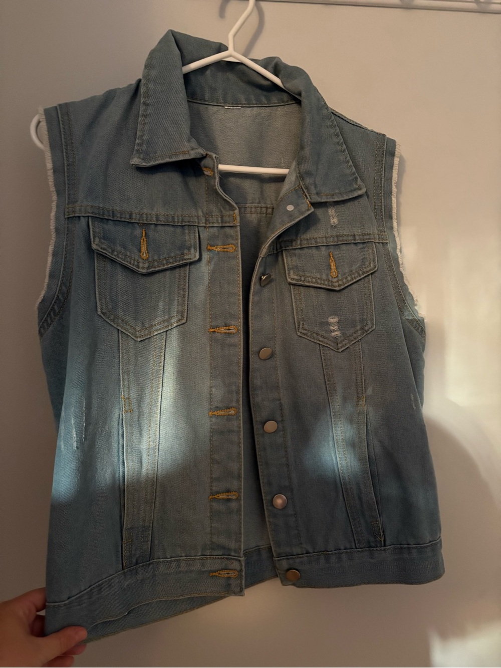 Source Unknown Light Blue Denim Vest Jacket